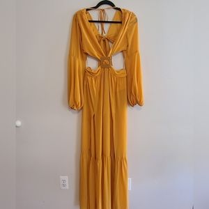 Dresses | New Yellow Gold Cutout Maxi Dress | Poshmark